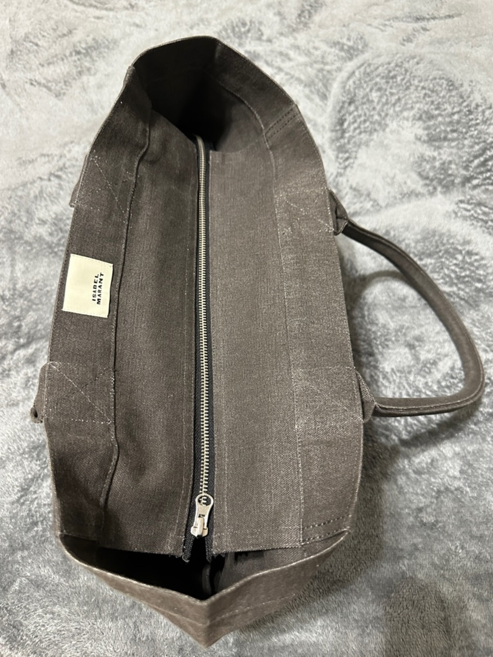Isabel Marant Yenky Zippered Canvas Tote with Gold Logo Embroidery - Picture 7 of 7